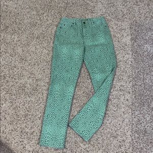 Diane Gilman Green Zebra Pants Size 4 Women’s